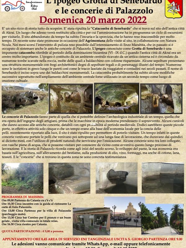 L'ipogeo Grotta di Senebardo e le concerie di Palazzolo (RINVIATA A DATA DA DESTINARSI PER AVVERSE CONDIMETEO)